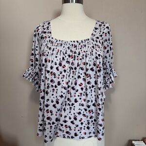 MELLODAY Black and Pink Patterned Blouse